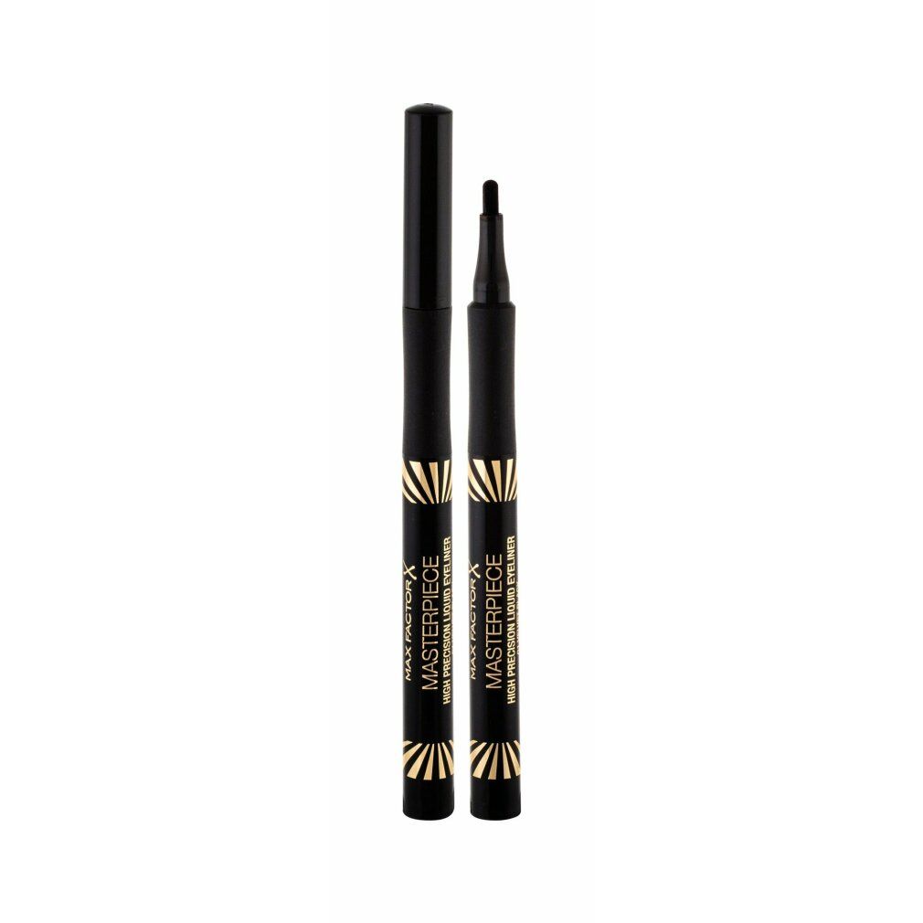 Eyeliner nero con cappuccio e punta. Scritta: Max Factor Masterpiece.