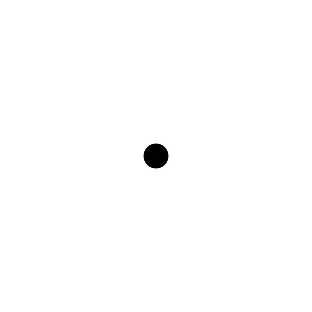 Punto nero su sfondo bianco.