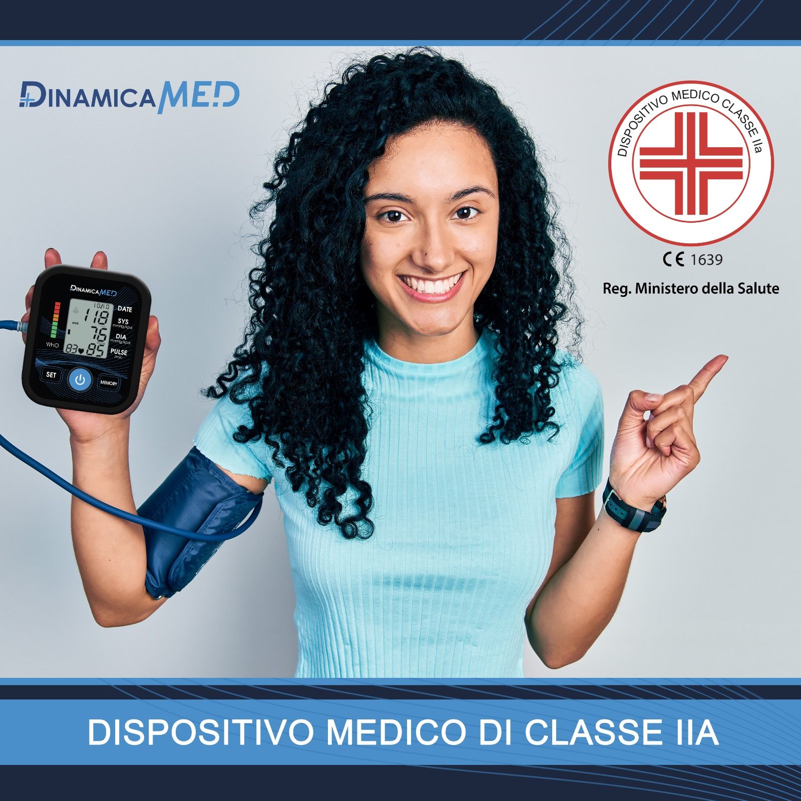 Dinamicamed A-139 Misuratore pressione da braccio, alta precisione, 2*99 memorie