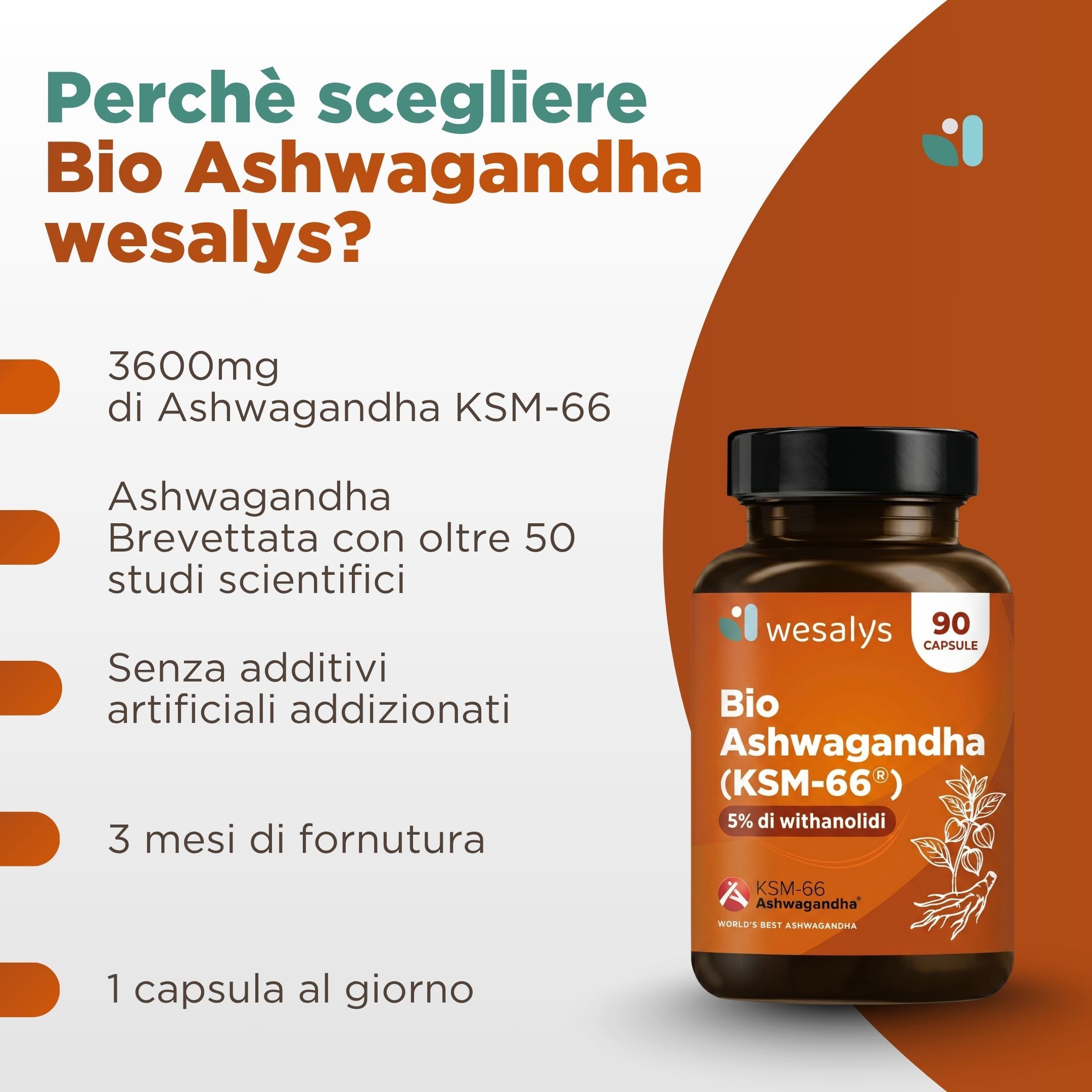 Ashwagandha Bio KSM-66® per il Benessere Fisico e Mentale