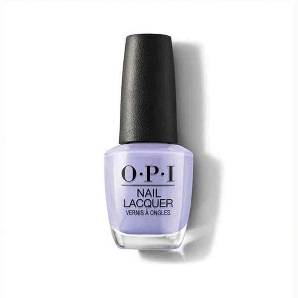 Flacone di smalto lilla. Tappo nero. O.P.I. Nail Lacquer. 15 ml.