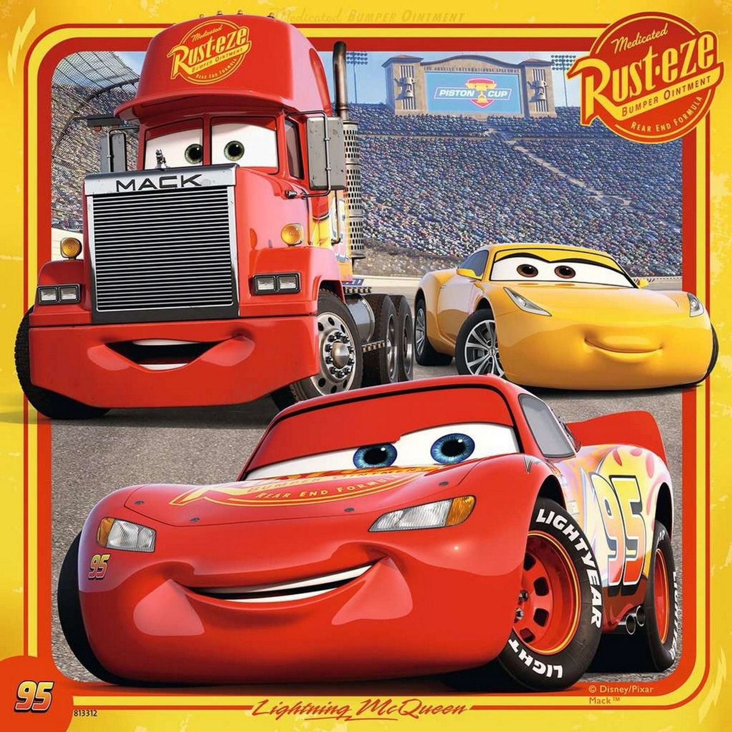 Puzzle Disney Cars 3, 3x49 pezzi.