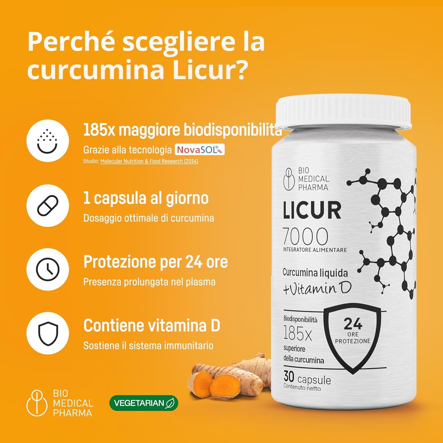 Bio Medical Pharma Capsule di Curcuma Licur 7000