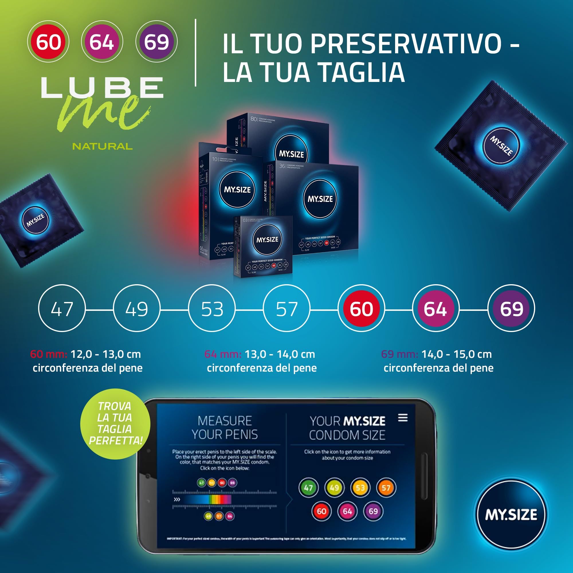 MY.SIZE Preservativo + Gel Lubrificante Set Lube Me Natural