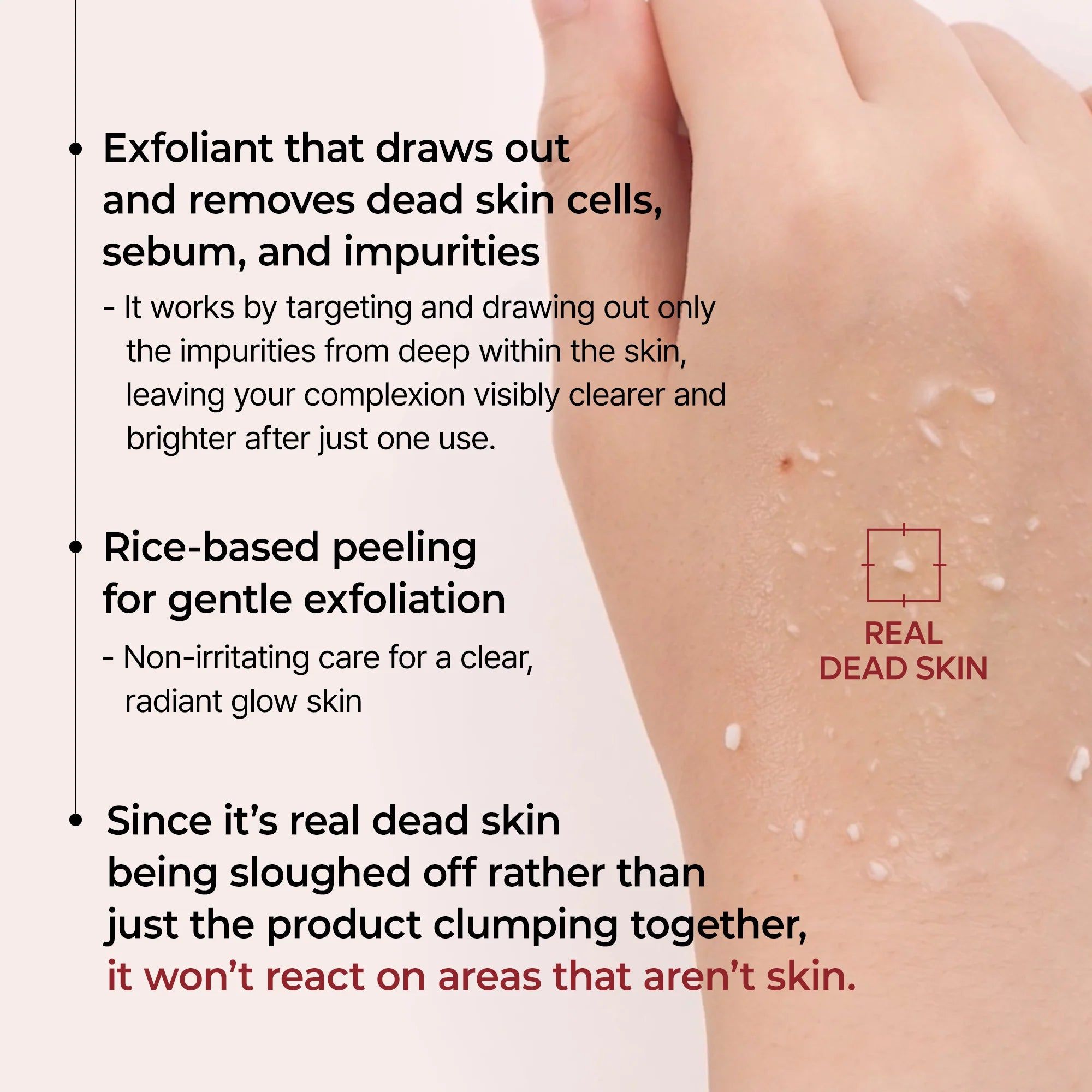 Esfoliante per la pelle rimuove cellule morte e impurità.