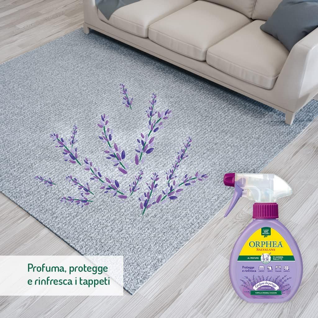 Orphea Salvalana, Spray Protezione Tappeti e Capi Grandi Dimensioni, Profumo di Lavanda, 150 ml