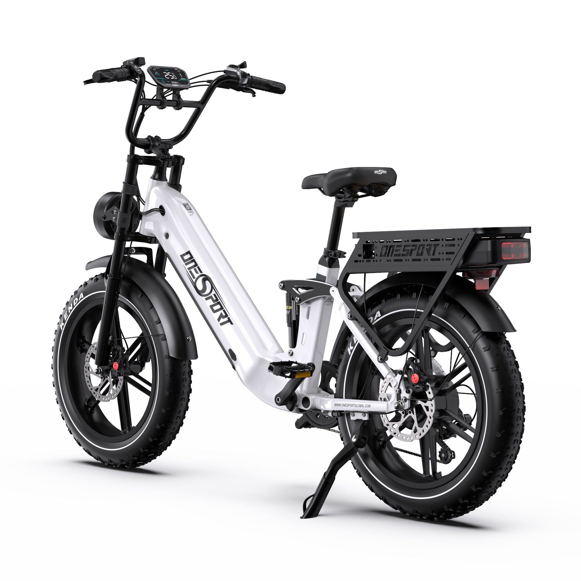 ONESPORT OT08 PRO Bicicletta elettrica full suspension con doppia batteria da 48 V 18 Ah*2