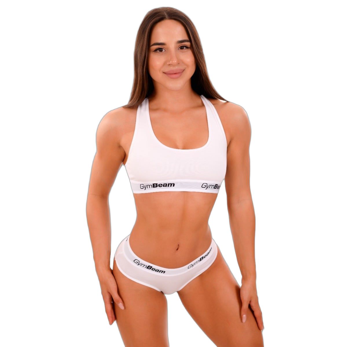 GymBeam Slip donna 3Pack bianco, vestibilità classic in cotone con elastan