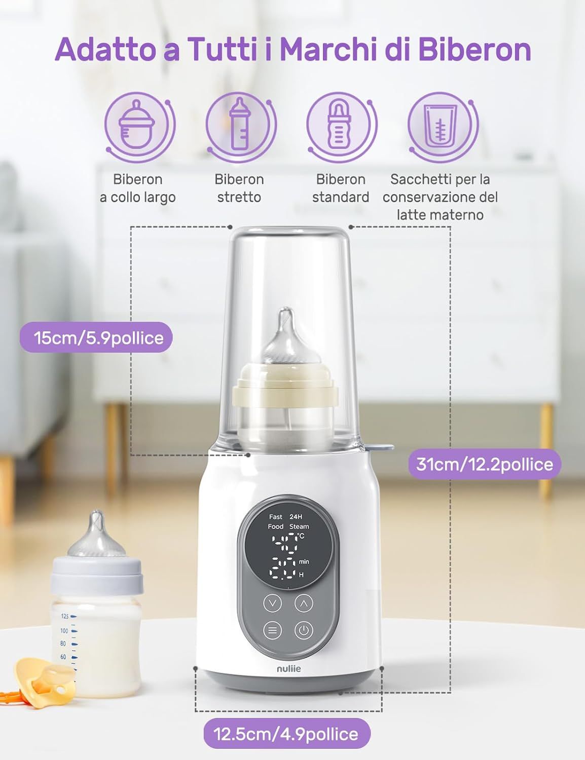 Nuliie Scaldabiberon Elettrico 10-in-1