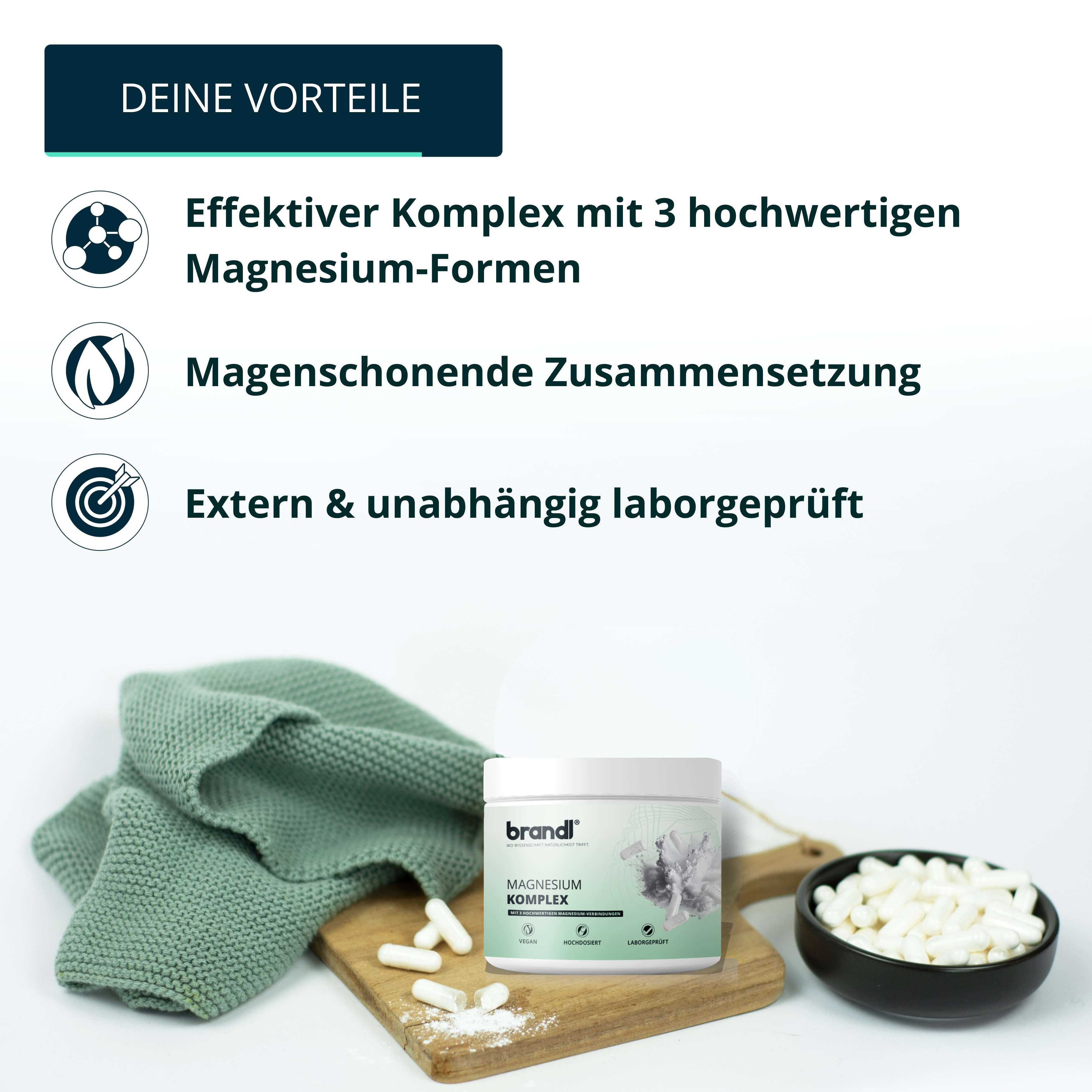 brandl® Magnesium Complex, composto da 3 forme di magnesio