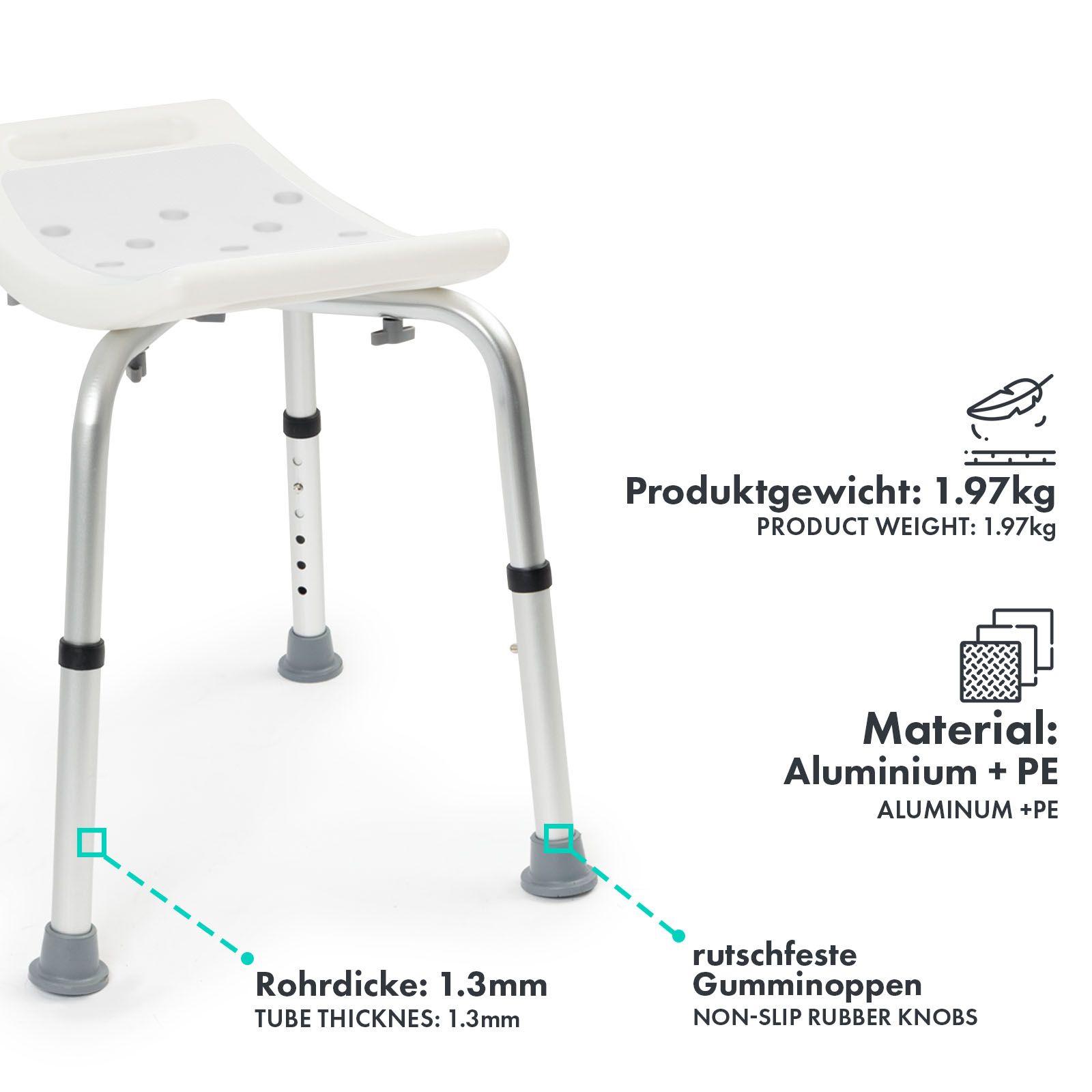 Treppiede Mantona Kodiak XL In Alluminio, Altezza Fino A 180 Cm, Carico 18 Kg, Colonna Ribaltabile 180° E Gambe A 3 Livelli