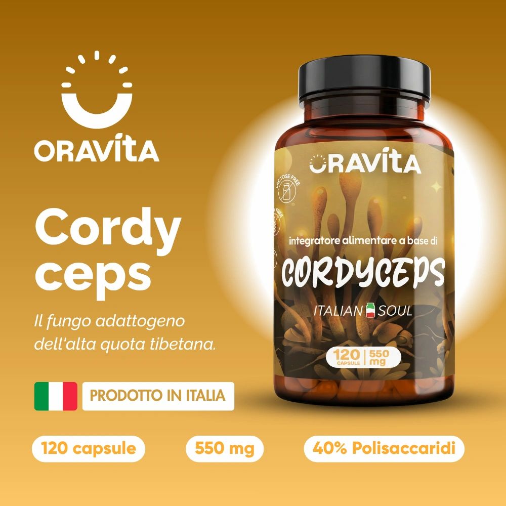 Oravita CORDYCEPS Estratto Micelio Titolato 40% Energia, Immunità e Vitalità