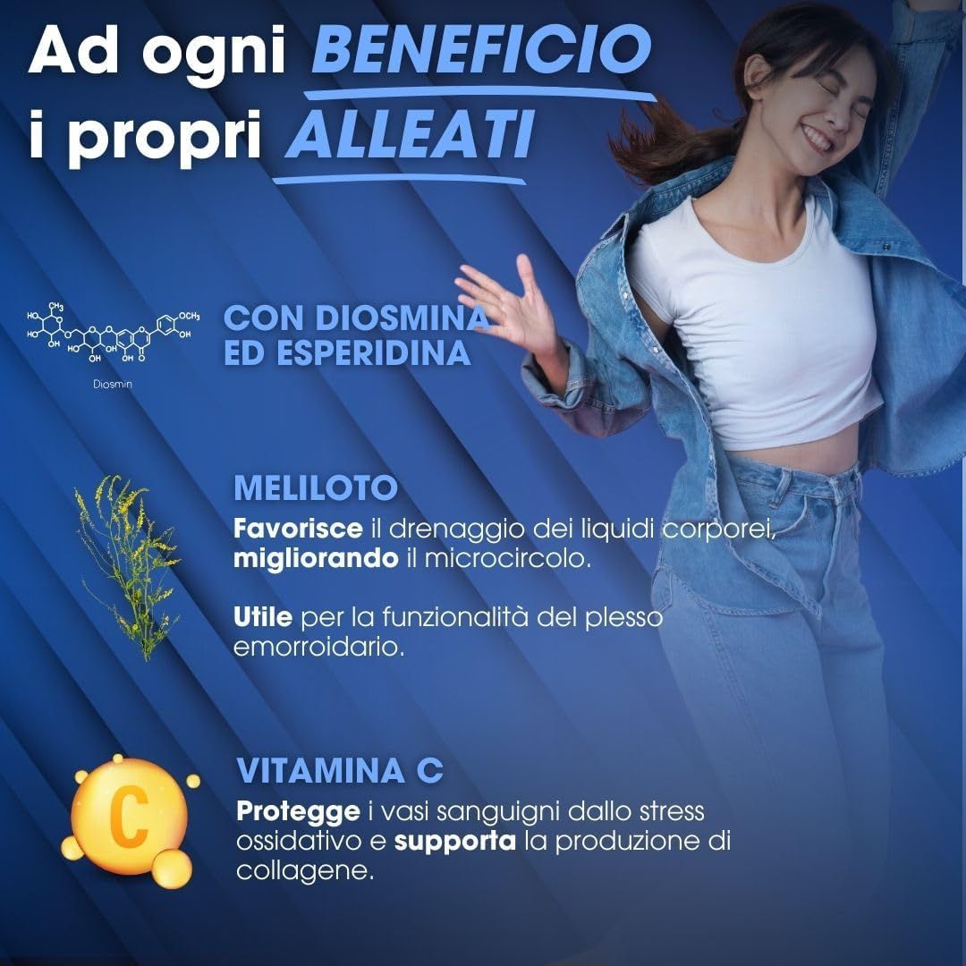 Cisbani Pharma Venoxx - Diosmina ed Esperidina per Vene varicose e circolazione