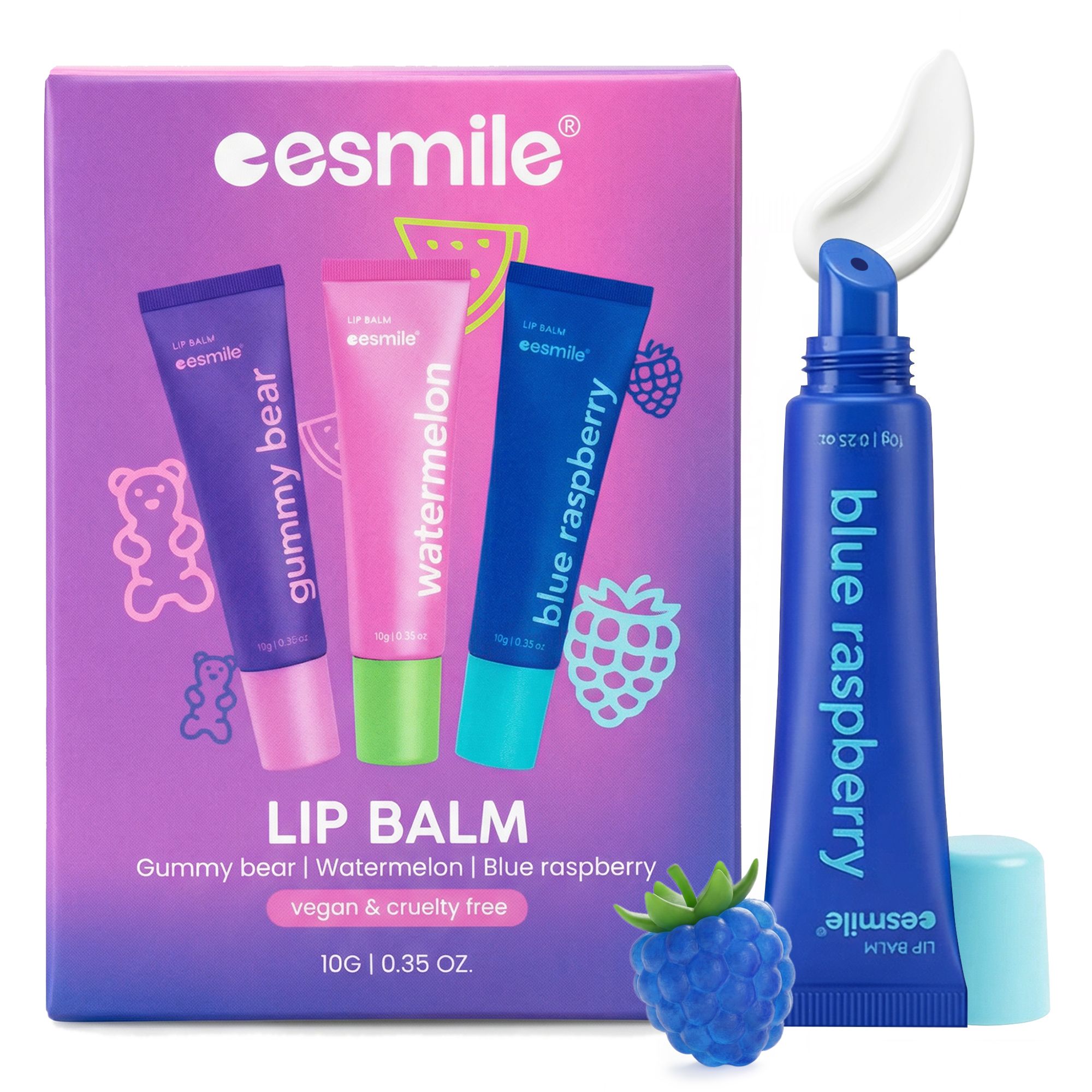 esmile - Lip Balm Idratante - Balsamo Labbra Idratante in Set da 3 Pezzi 30g