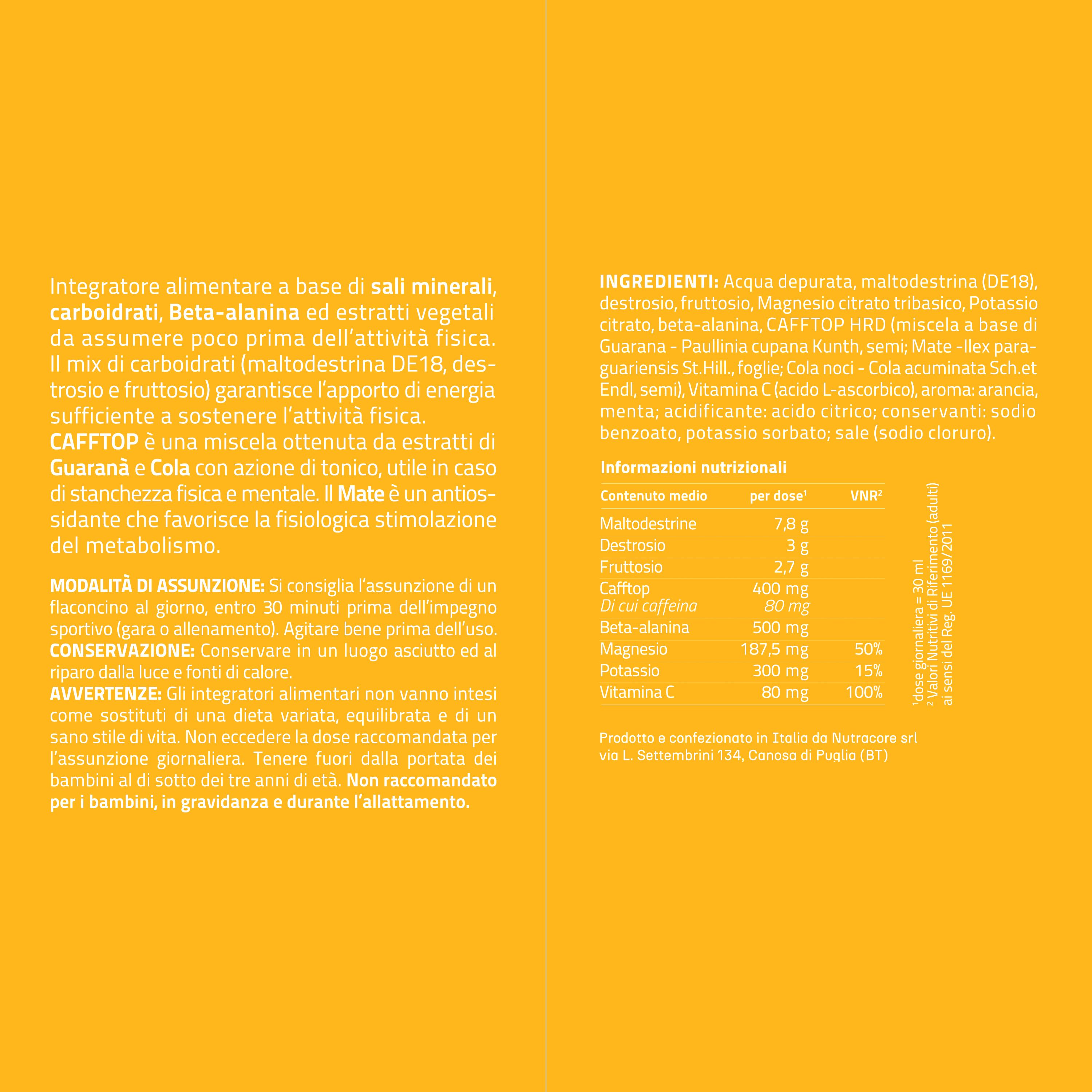 NURE PreStart - 6 Flaconi da 30 ml | pre workout | Ideale per ottimizzare le prestazioni fisiche