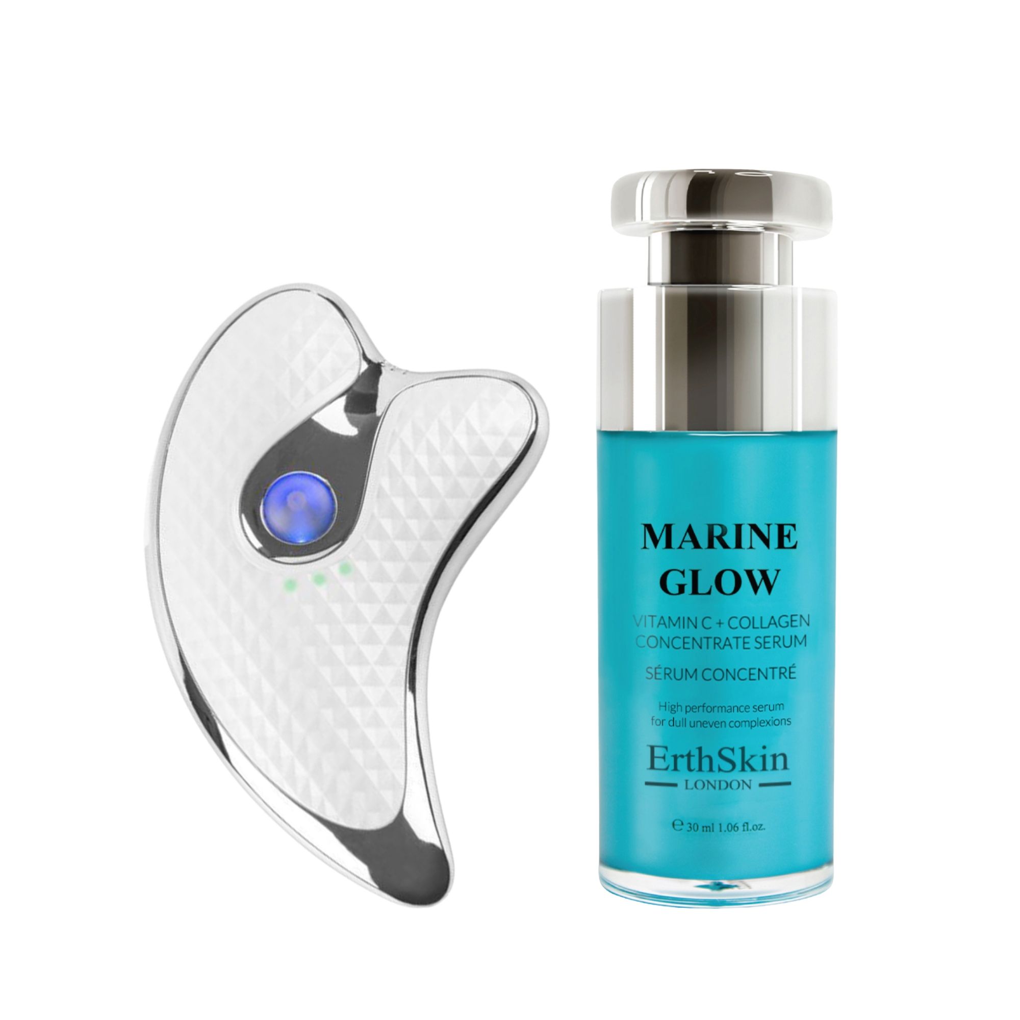 ErthSkin London Gua Sha Microcorrente Duo Vitamina C Collagene