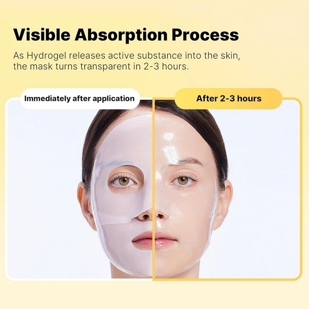 Confronto dell'assorbimento della maschera: subito dopo l'applicazione e dopo 2-3 ore.