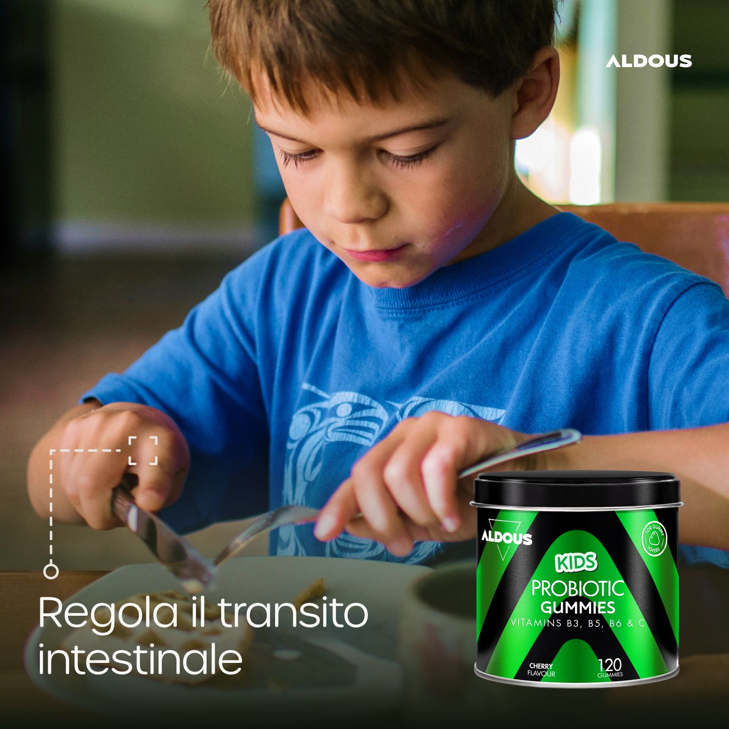 Aldous - Probiotici per Bambini Gummies - Intestino, Gonfiore Addominale