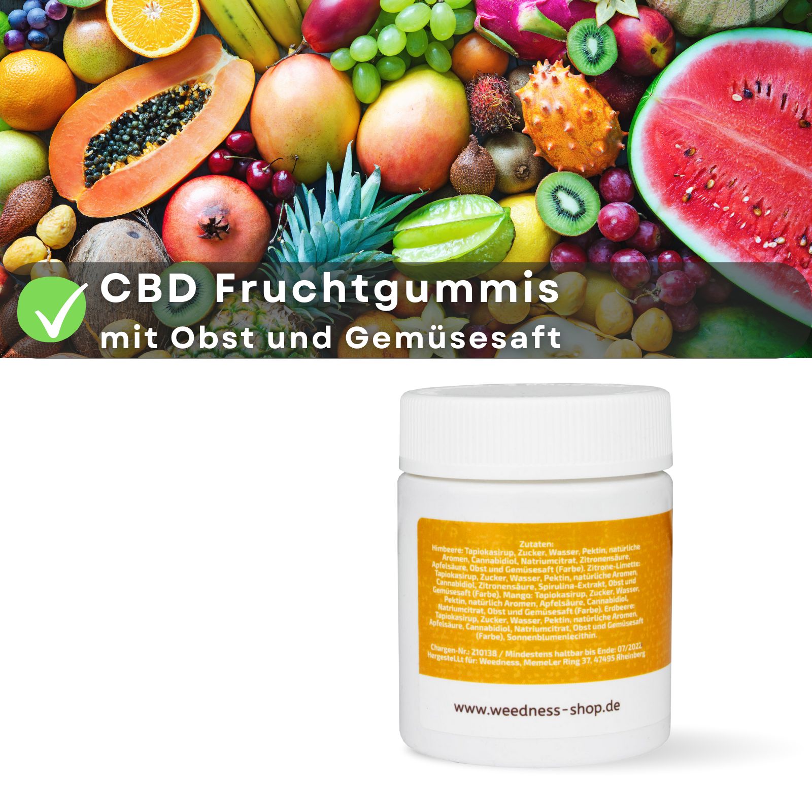 Lovelyness - caramelle gommose alla frutta e olio di CBD con 25 mg in diversi gusti