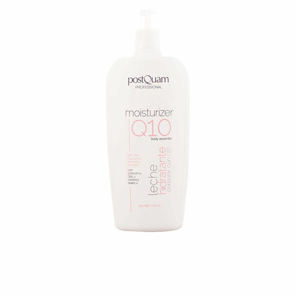 Flacone bianco con dosatore. Prodotto: moisturizer Q10. Testo sul flacone.
