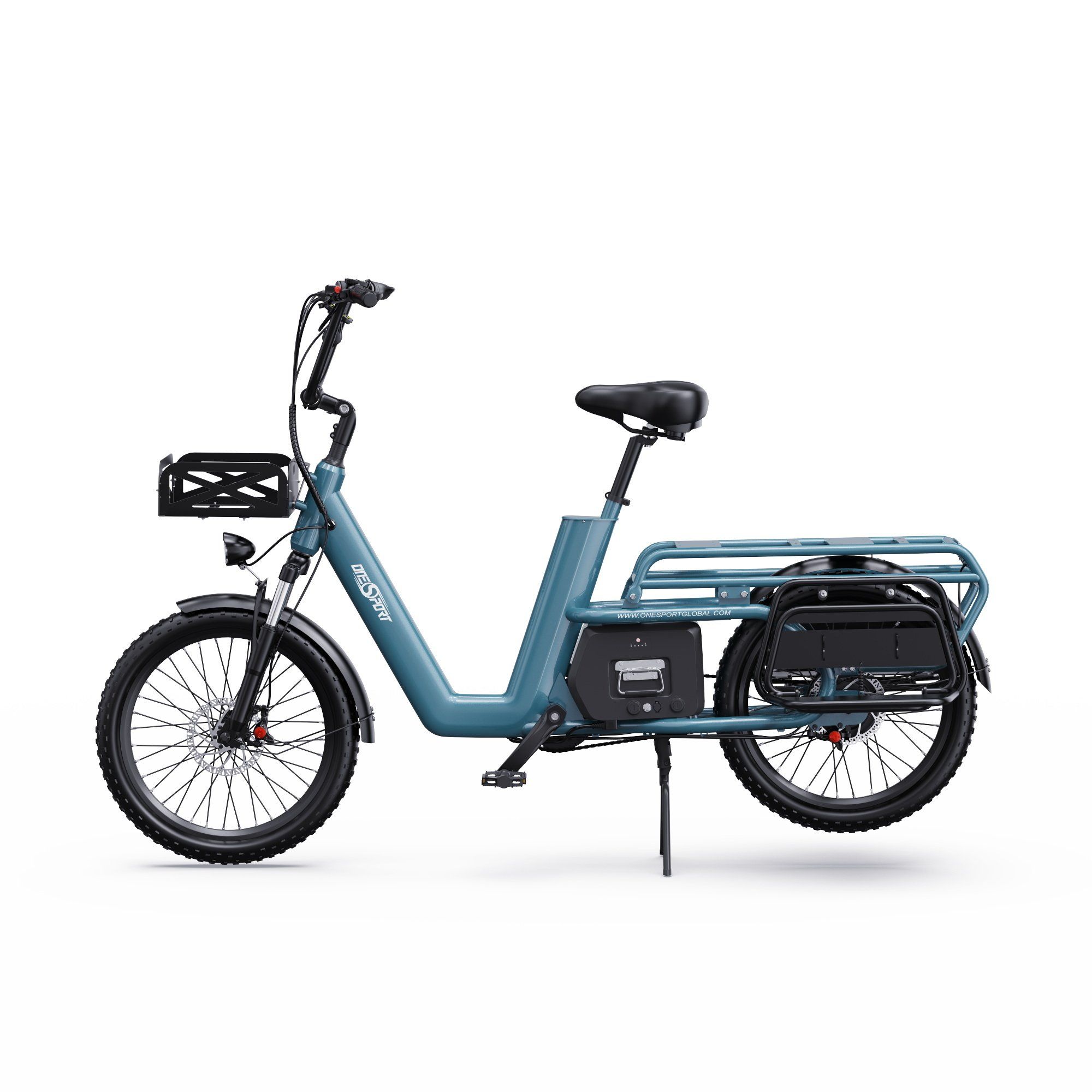 ONESPORT OT01 Bicicletta elettrica cargo Longtail con motore da 650W e batteria da 48V 27Ah