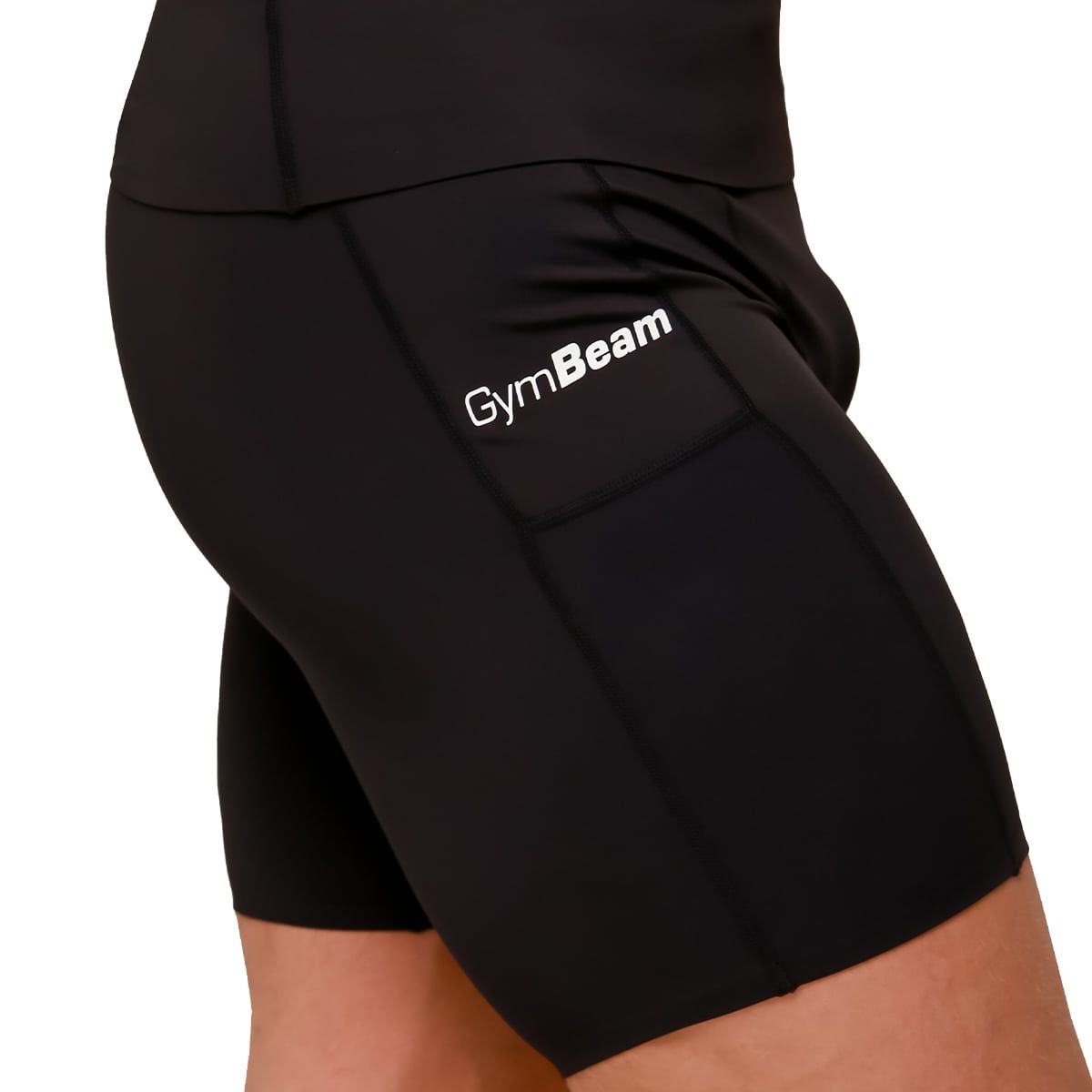GymBeam Pantaloncini uomo a compressione media con vestibilità slim Black