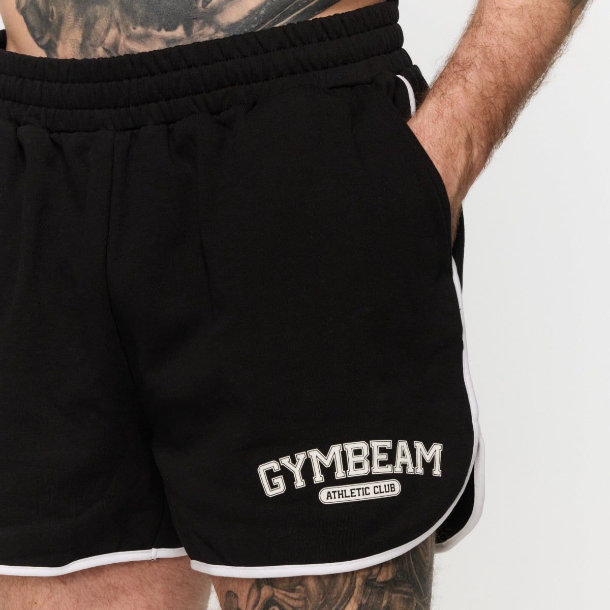 GymBeam Pantaloncini sportivi uomo oversize con tasche Varsity nero