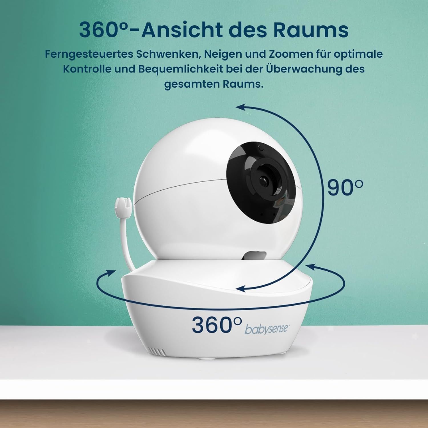Baby monitor HD da 5 pollici con 2 telecamere Babysense