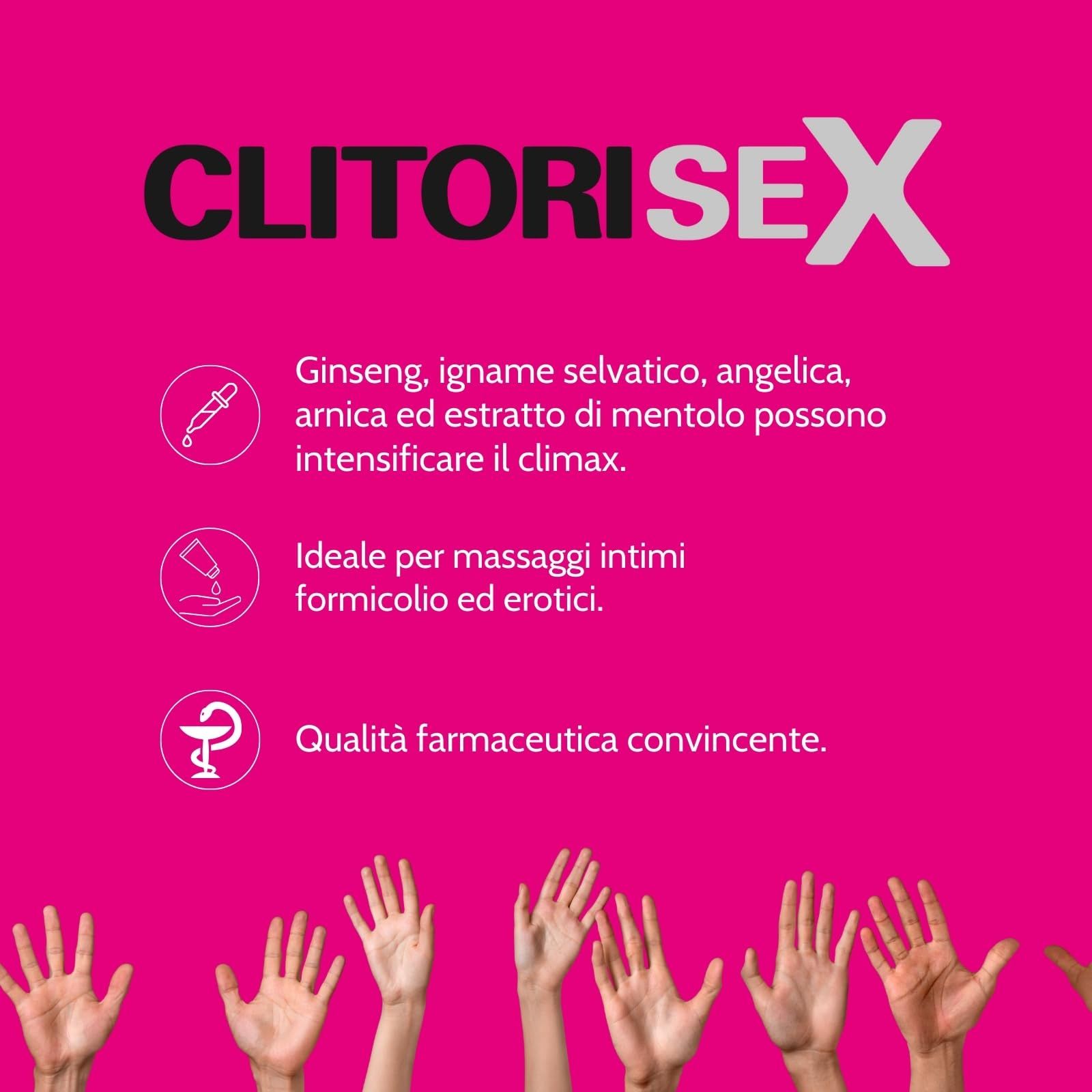 Scatola di gel stimolante Clitorisex, rosa e bianco, con testo.