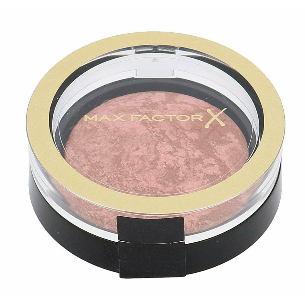 Fard Max Factor in confezione rotonda e trasparente con bordo dorato. Il prodotto è di colore rosa con particelle scintillanti.