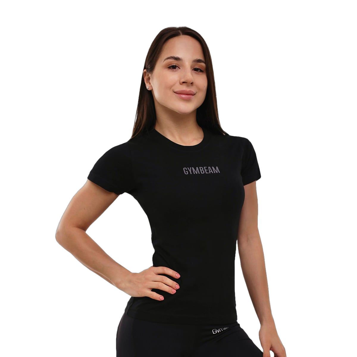 GymBeam T-shirt donna FIT slim in cotone nera