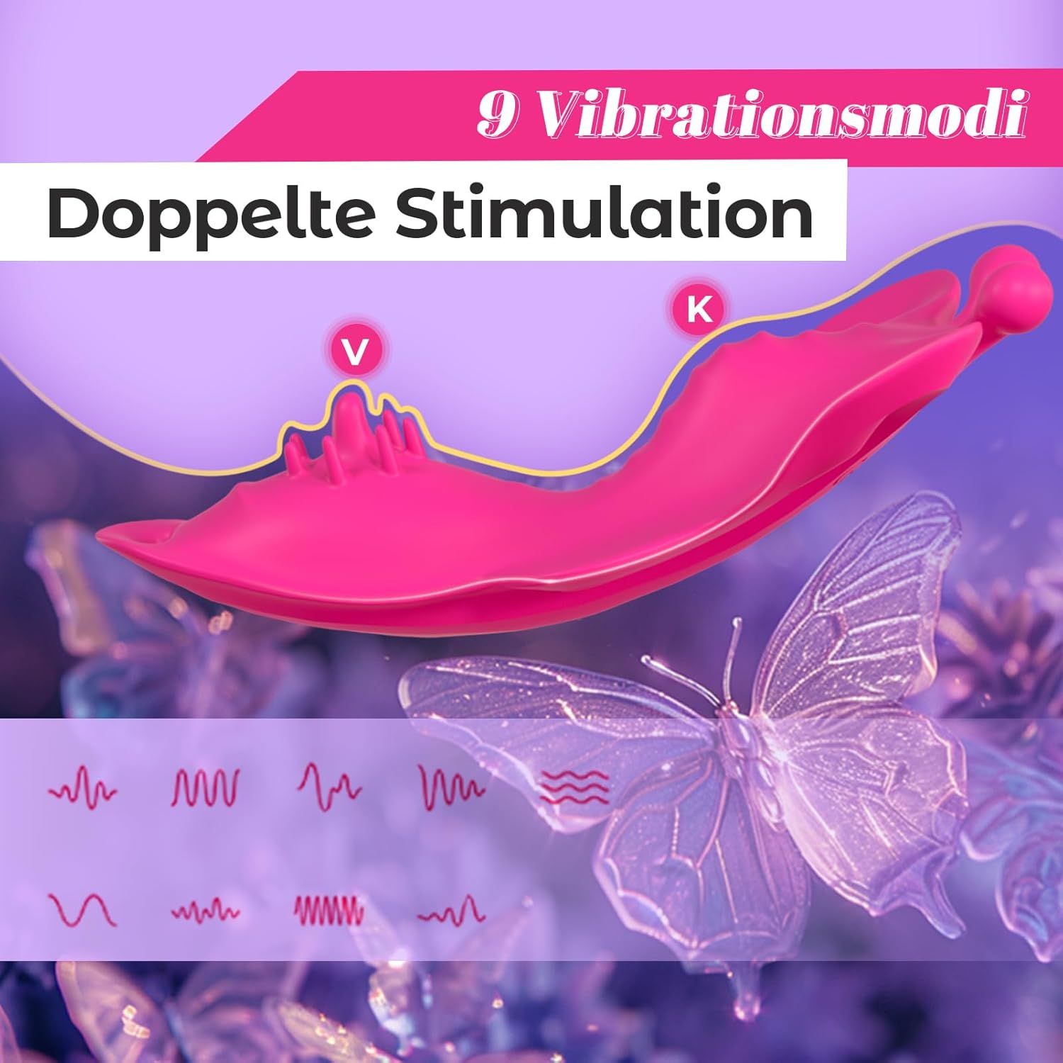 YAWNSHE vibratore “butterfly” per la stimolazione clitoridea per donne