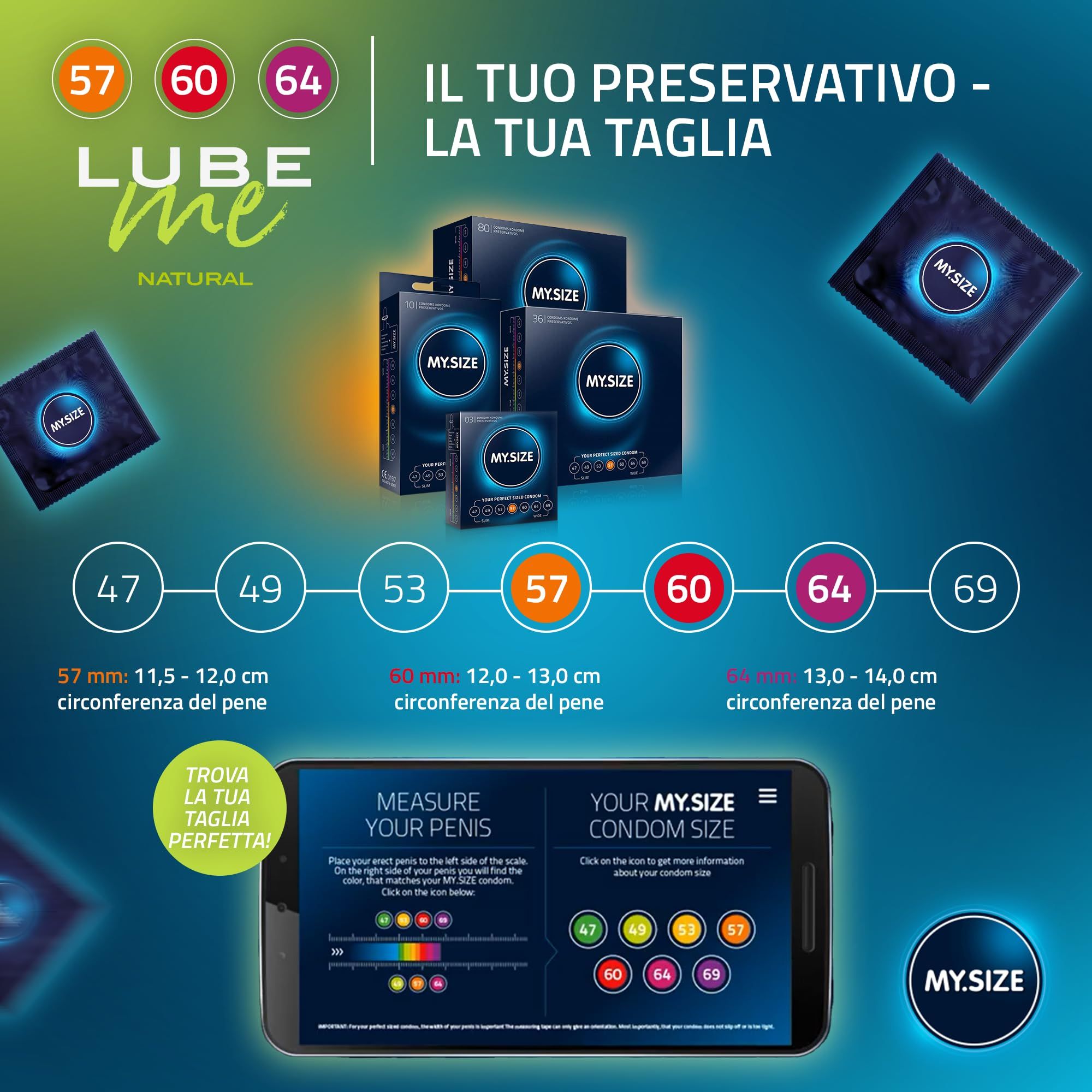 MY.SIZE Preservativo + Gel Lubrificante Set Lube Me Natural