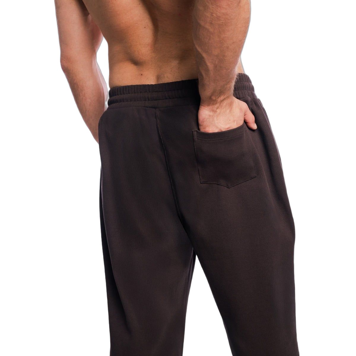 GymBeam Joggers uomo oversize a gamba larga con coulisse Aura Tee Brown