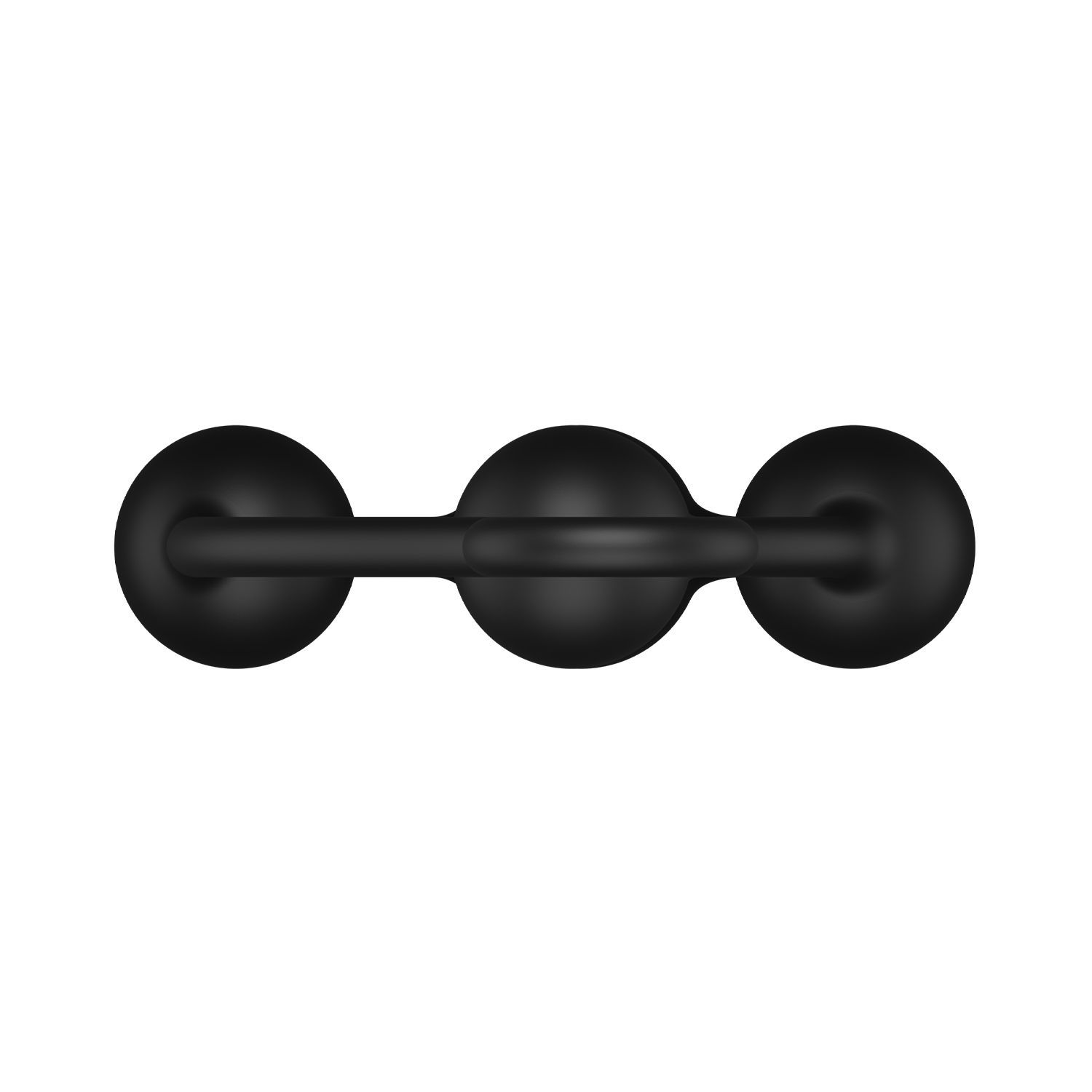 Perline anali nere, 3 sfere, vista orizzontale.