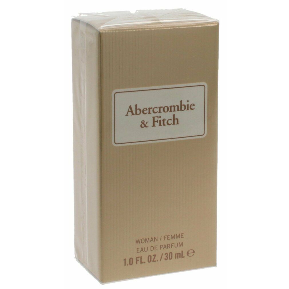 Scatola con confezione del prodotto. L'etichetta indica "Abercrombie & Fitch". La scatola indica "WOMAN / FEMME".