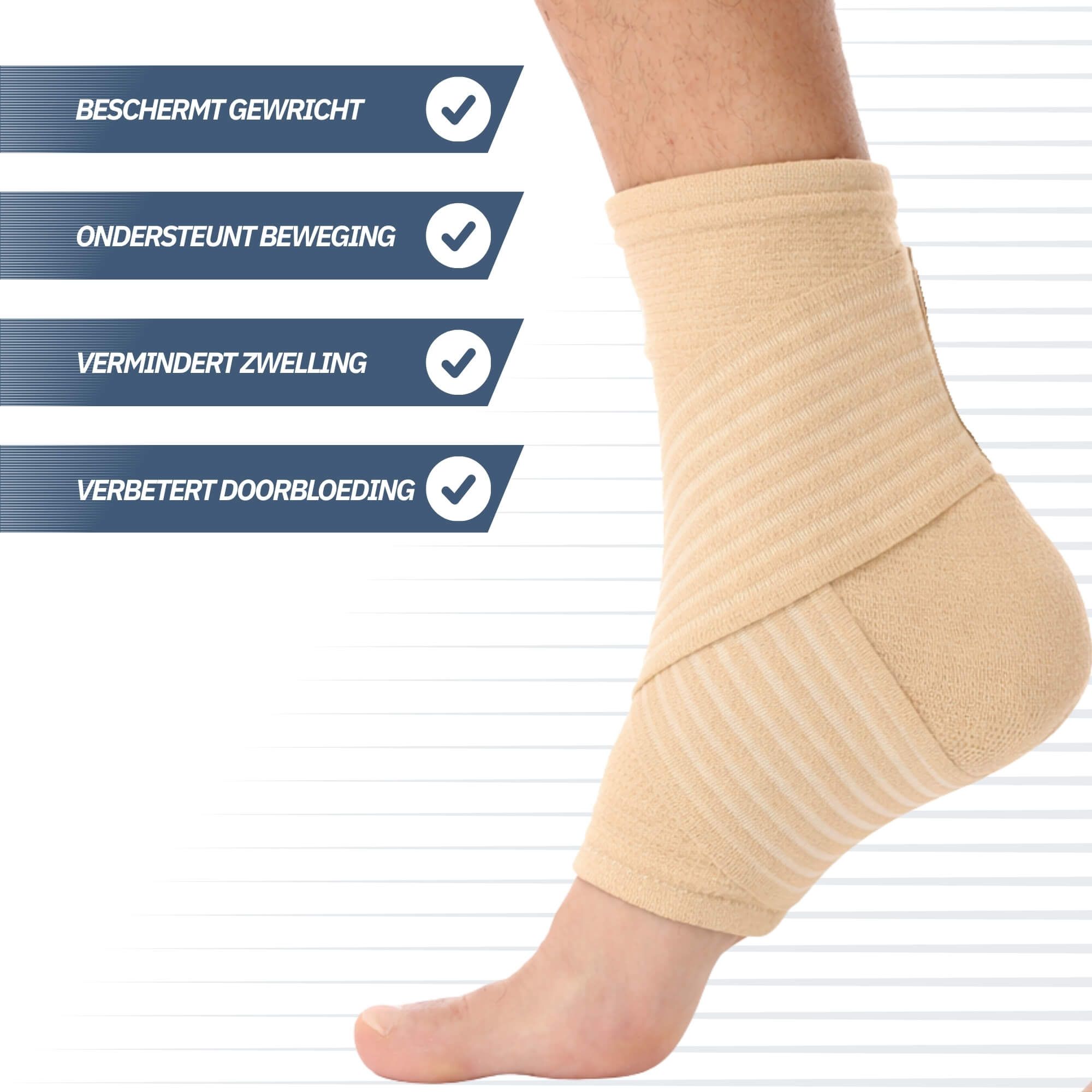 Cavigliera beige, taglia unica, con scritta 'ONE SIZE FITS MOST'.