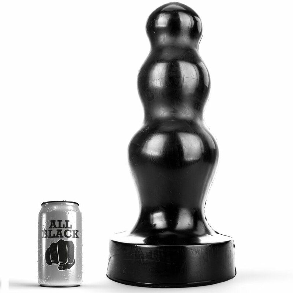 Prodotto benessere nero sagomato. Accanto a una lattina con la scritta "ALL BLACK".