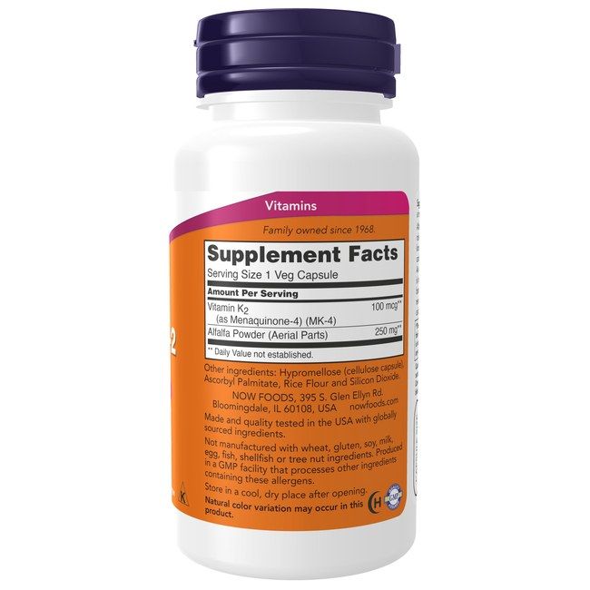 NOW FOODS Vitamina K-2 100 mcg