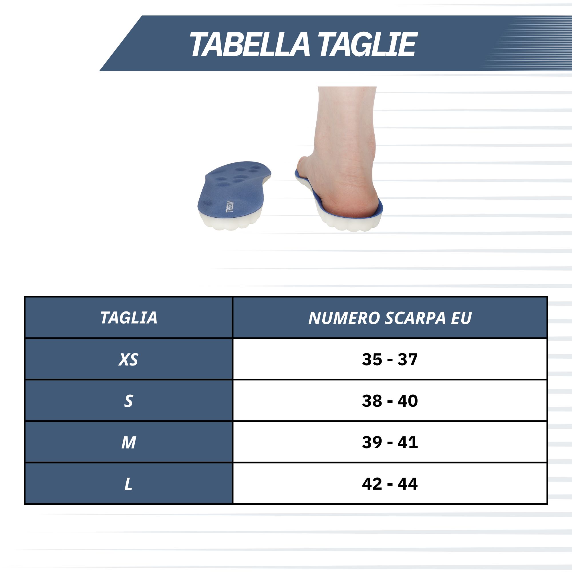 Soletta ortopedica con impronta del piede, che mostra la vestibilità e il supporto.