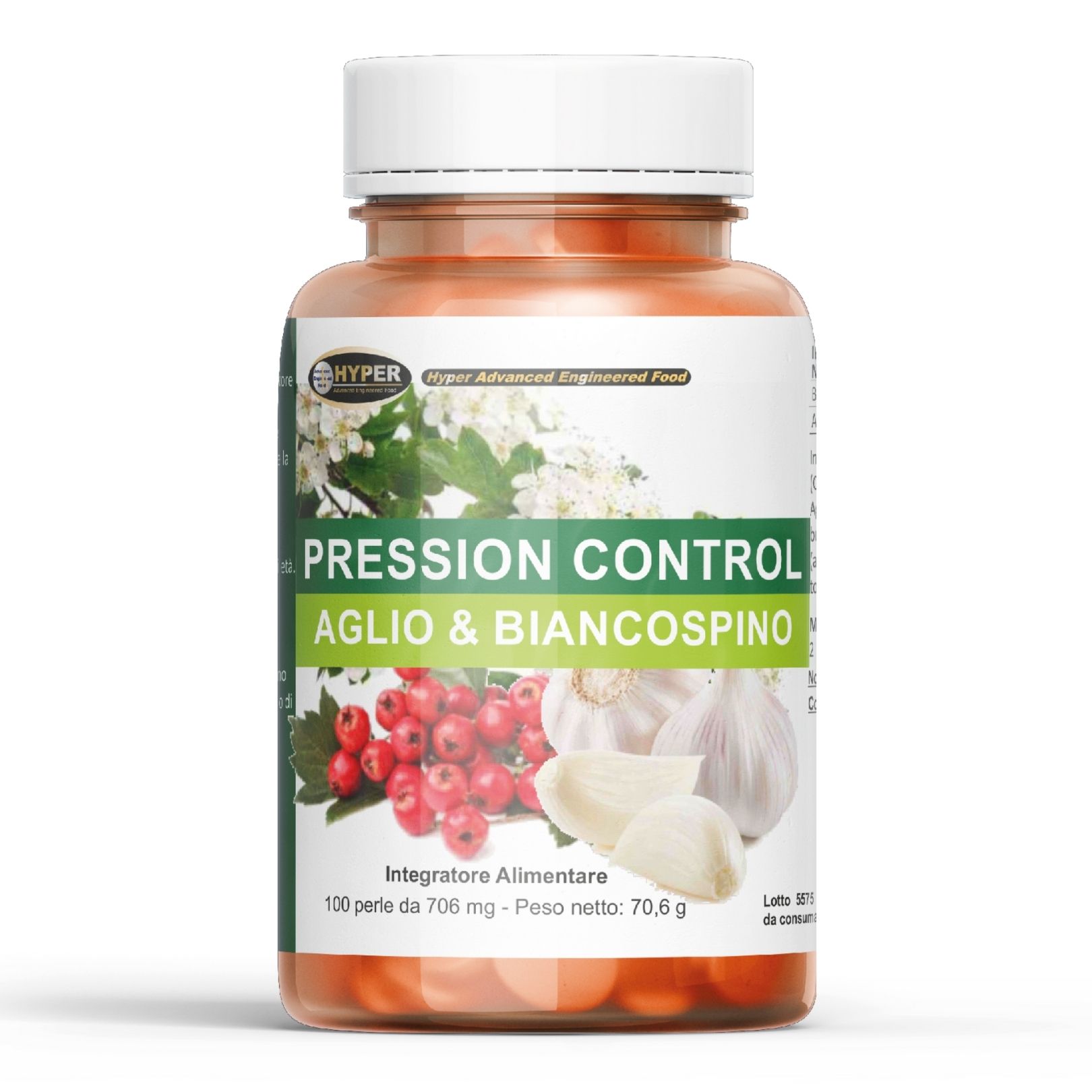 HYPER Pression Control 60CPR Integratore Naturale con Biancospino e Aglio