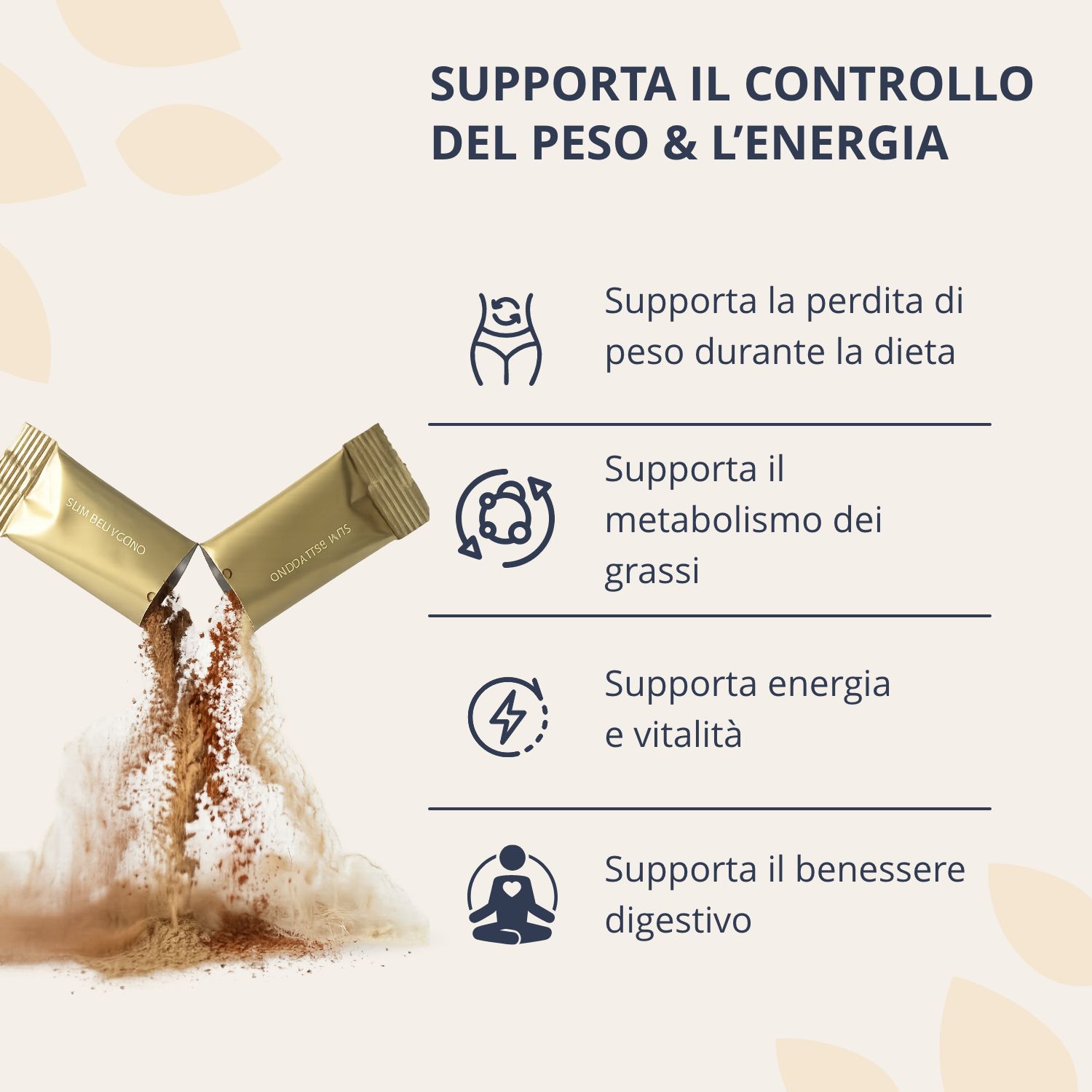 Golden Tree SlimBellyccino supporta gestione peso & energia. Metabolismo grassi, vitalità.