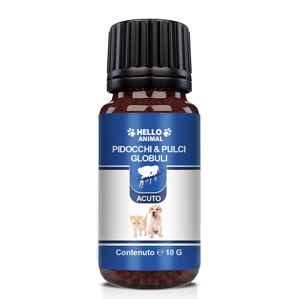 Flacone marrone con tappo nero. Etichetta blu con nome del prodotto, logo e immagini. Contenuto 10 g.