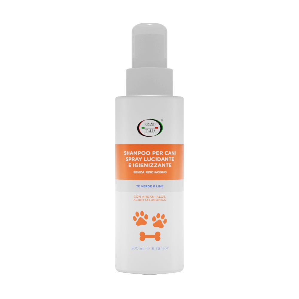 BRAND ITALIA - Shampoo Spray Lucidante e Igienizzante per Cani – Senza Risciacquo