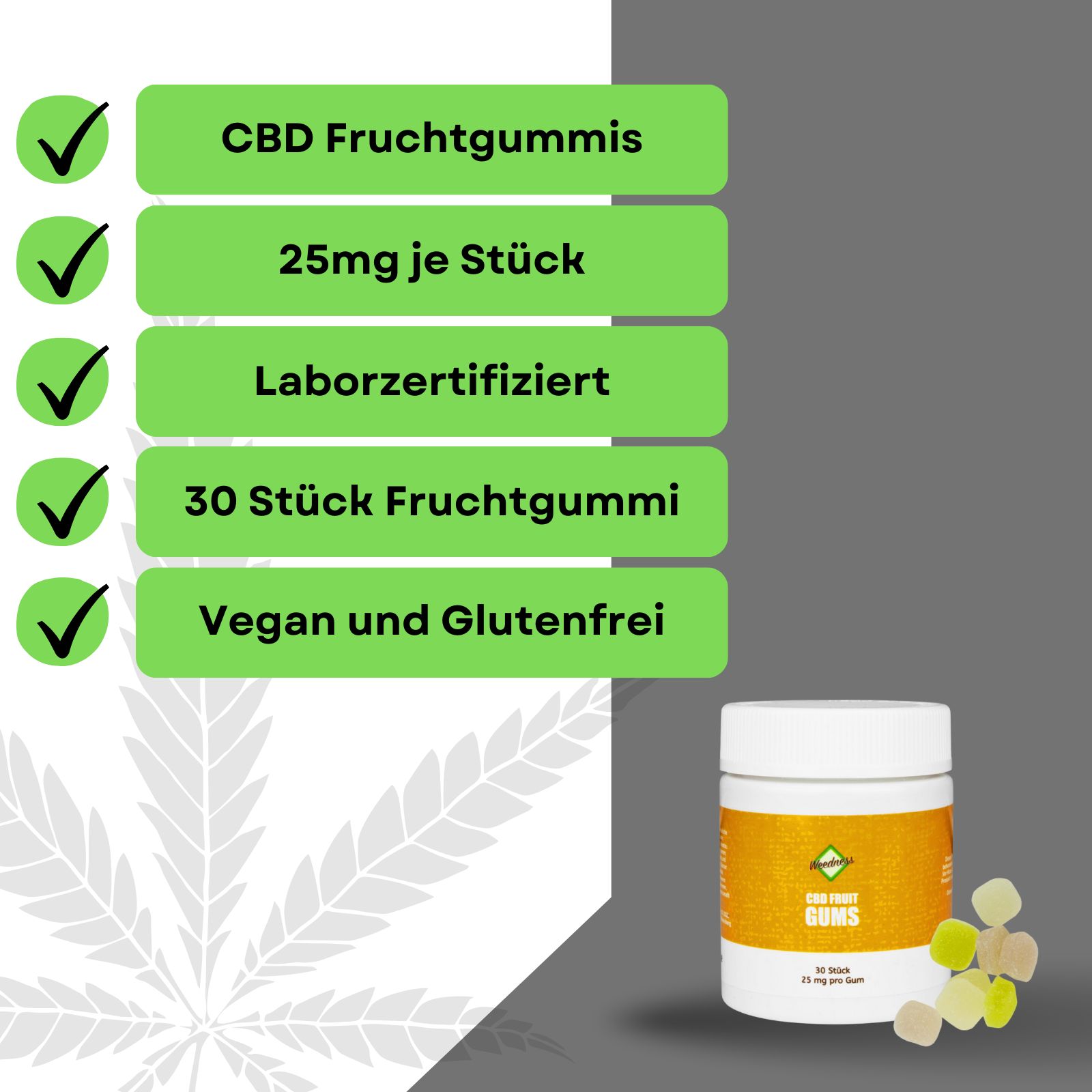 Lovelyness - caramelle gommose alla frutta e olio di CBD con 25 mg in diversi gusti