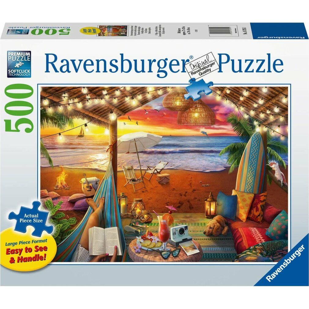 Puzzle ravensburger Luoghi comuni: Cabana da spiaggia xxl 500 pezzi