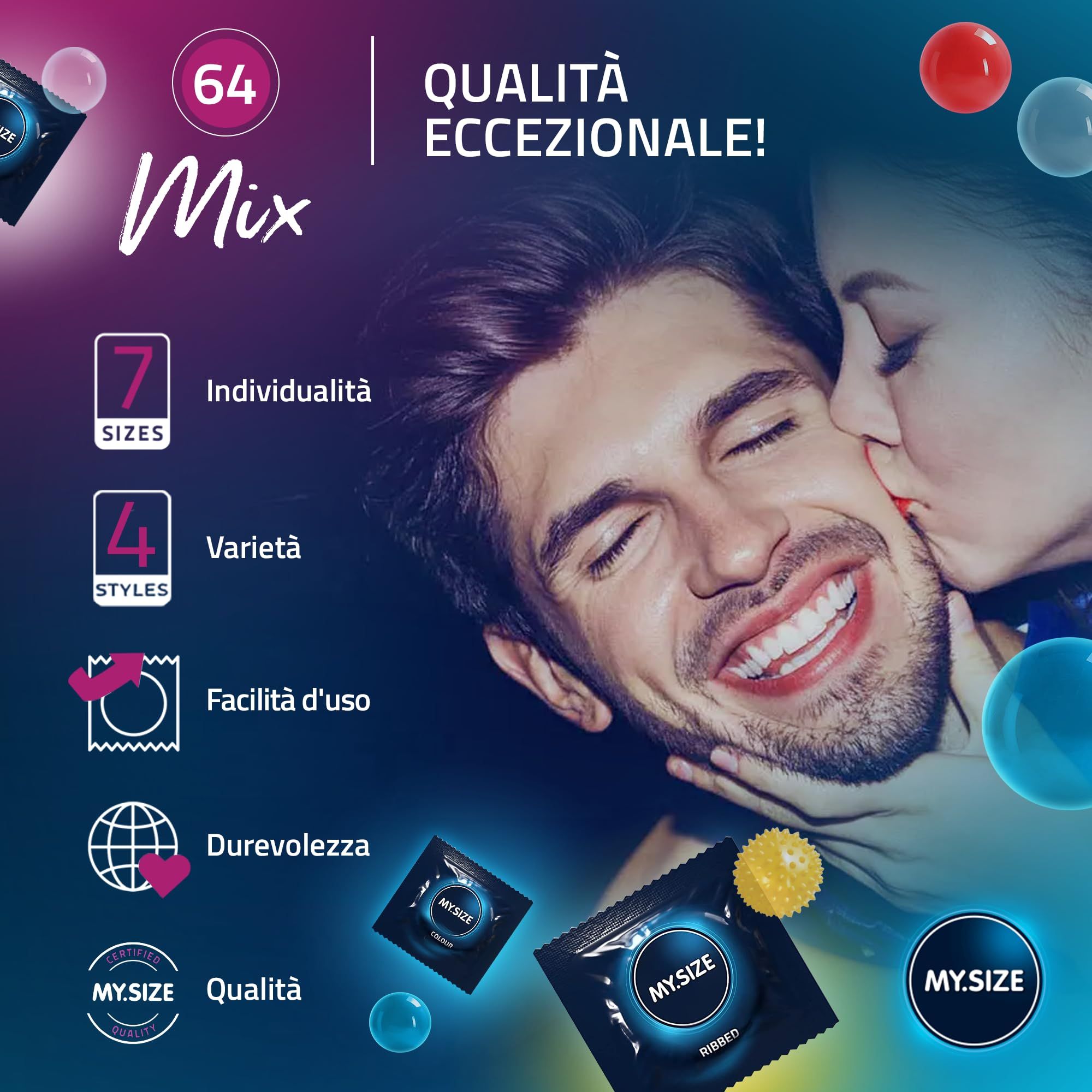 MY.SIZE Mix Set Preservativi Taglia 6 64mm