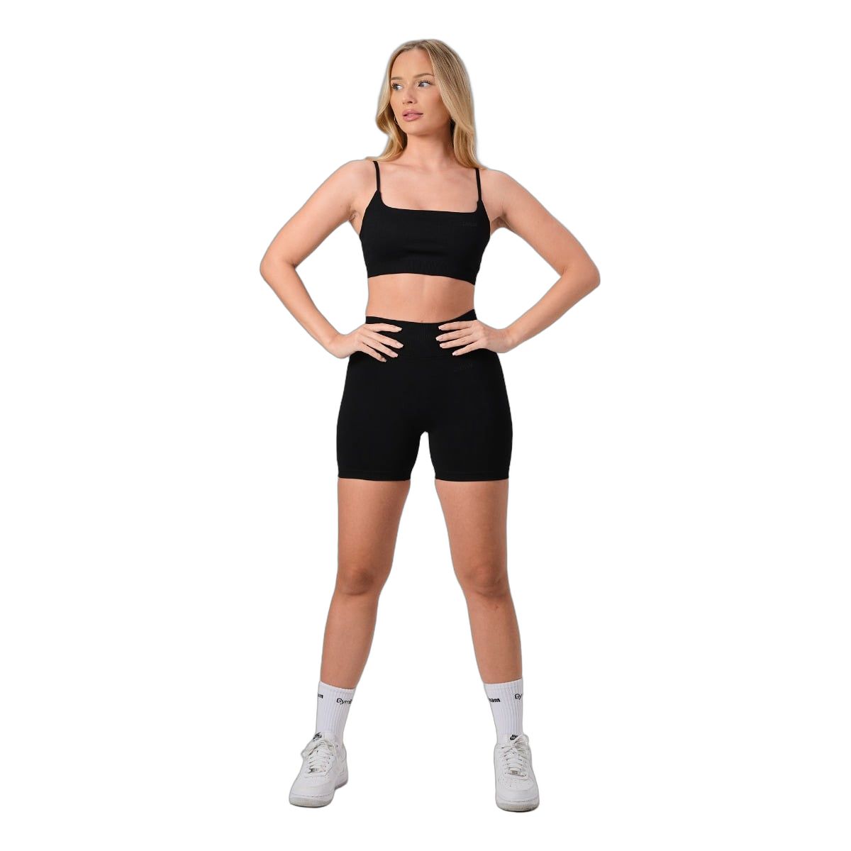 GymBeam Reggiseno sportivo donna NEO seamless con spalline Black