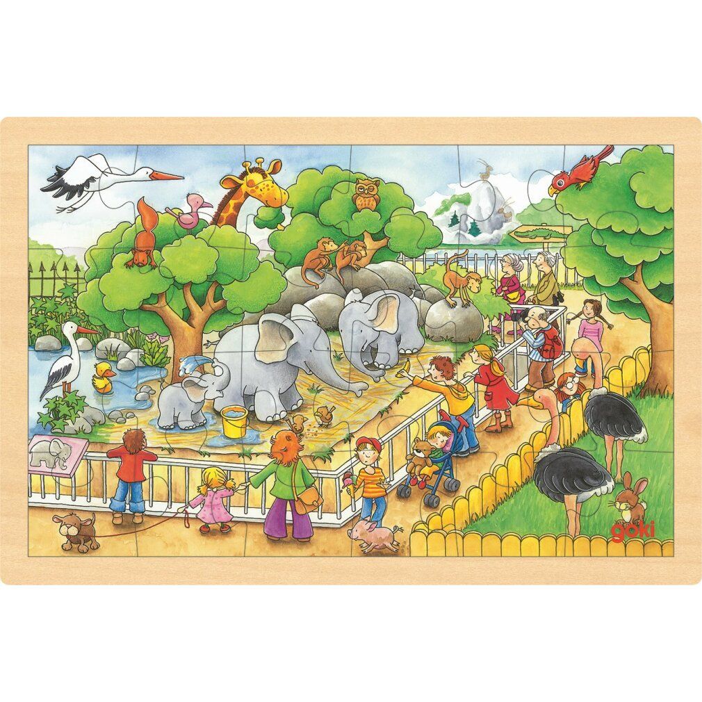 goki puzzle in legno visita allo zoo 24 pezzi