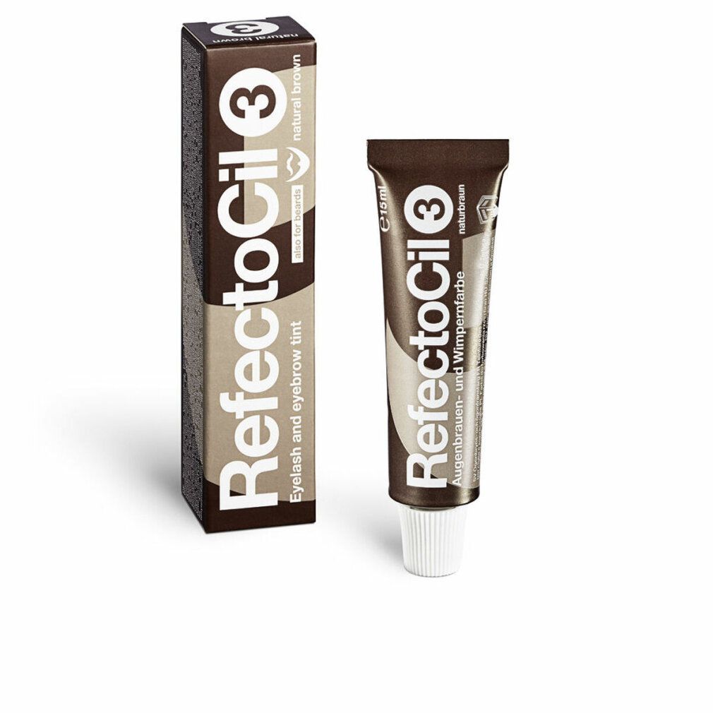 Refectocil 3, marrone naturale, tubo e scatola. Prodotto per la tintura di sopracciglia e ciglia.